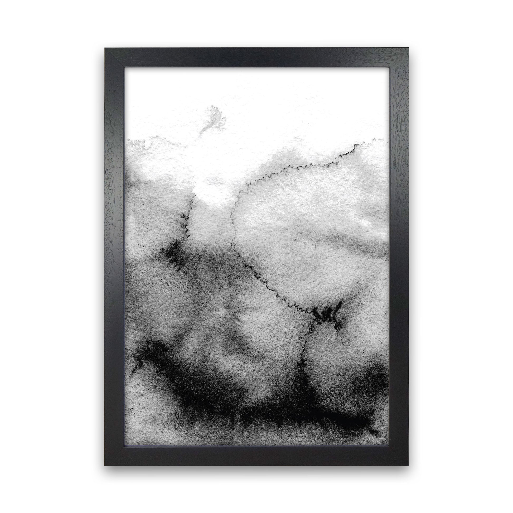 Majestic Monochrome Watercolour 09 Art Print by Pixy Paper Black Grain