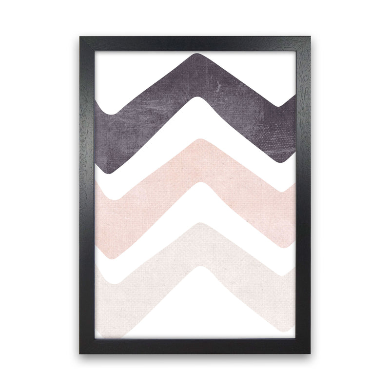 Zig zags pink cotton Art Print by Pixy Paper Black Grain
