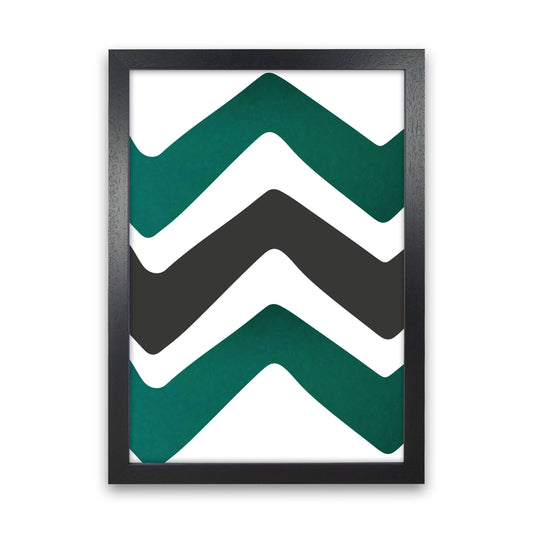 Zig zags emerald Art Print by Pixy Paper Black Grain