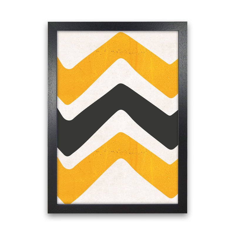 Zig zags mustard Art Print by Pixy Paper Black Grain
