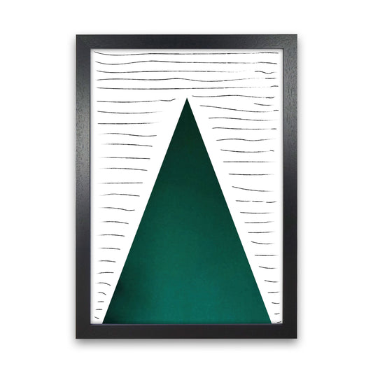 Mountain lines emerald Art Print by Pixy Paper Black Grain