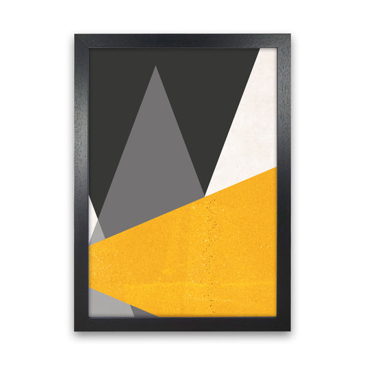 Large triangles mustard Art Print by Pixy Paper Black Grain