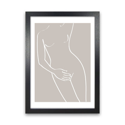 Inspired Stone Woman Silhouette Line Art Art Print by Pixy Paper Black Grain