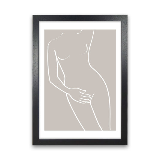 Inspired Stone Woman Silhouette Line Art Art Print by Pixy Paper Black Grain