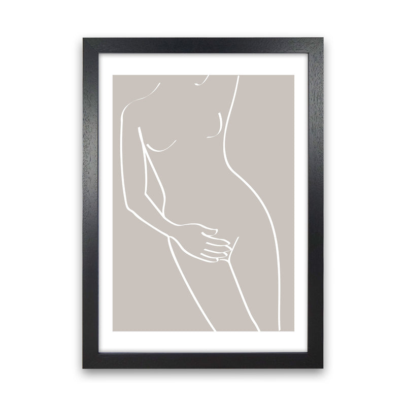 Inspired Stone Woman Silhouette Line Art Art Print by Pixy Paper Black Grain