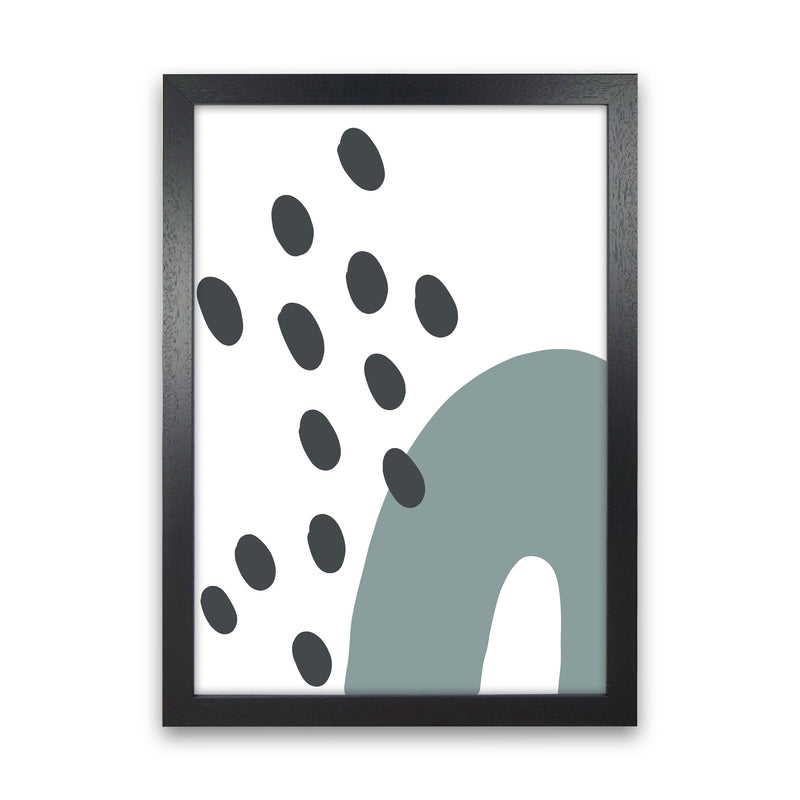 Inspired Teal Rainbow with Polka Art Print by Pixy Paper Black Grain