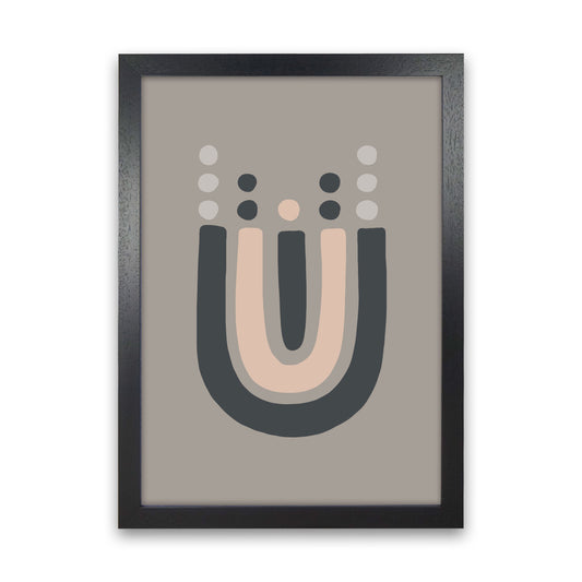 Inspired Upside Down Natural Rainbow Taupe Art Print by Pixy Paper Black Grain
