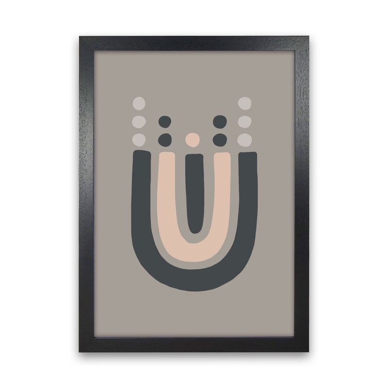Inspired Upside Down Natural Rainbow Taupe Art Print by Pixy Paper Black Grain