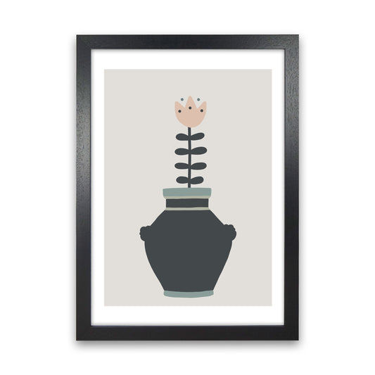 Inspired Plant Pot Stone Art Print by Pixy Paper Black Grain