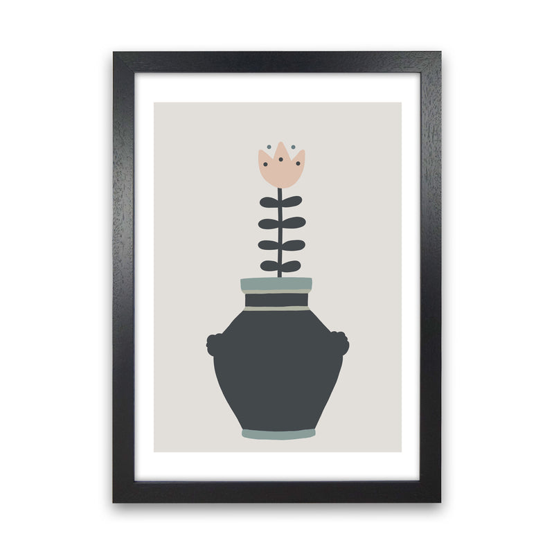 Inspired Plant Pot Stone Art Print by Pixy Paper Black Grain
