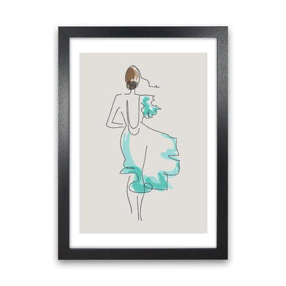 Inspired Stone Woman in Dress Line Art Art Print by Pixy Paper Black Grain