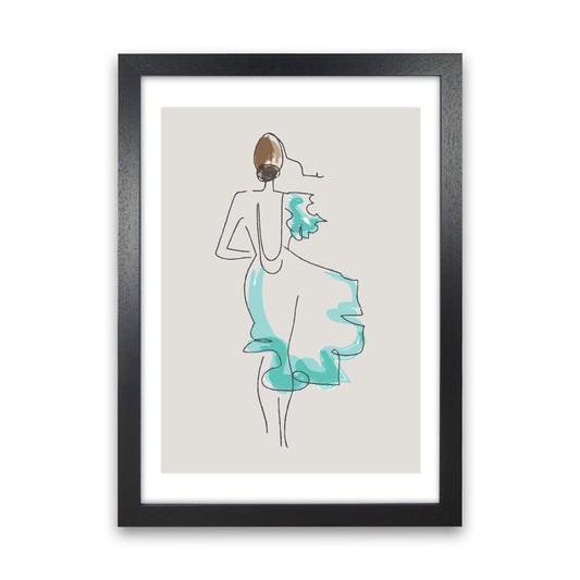 Inspired Stone Woman in Dress Line Art Art Print by Pixy Paper Black Grain