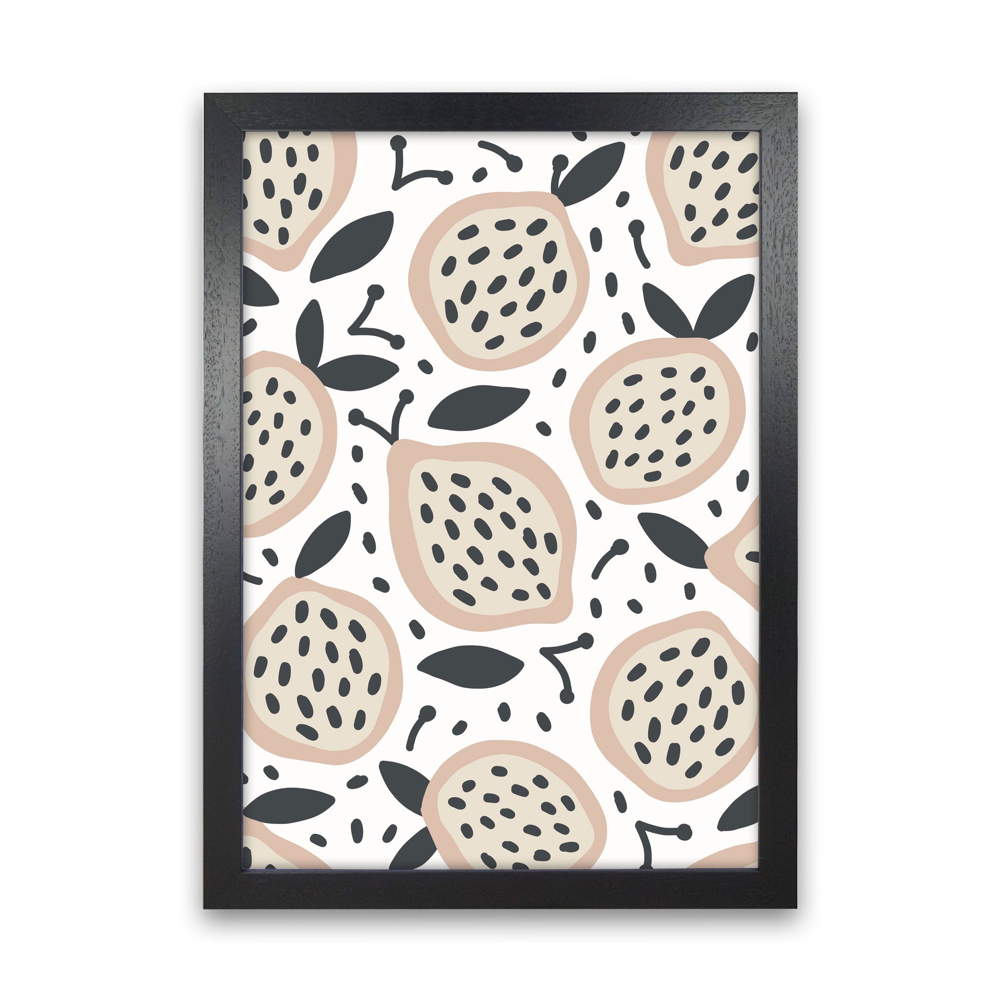 Inspired Fruit Art Print by Pixy Paper Black Grain