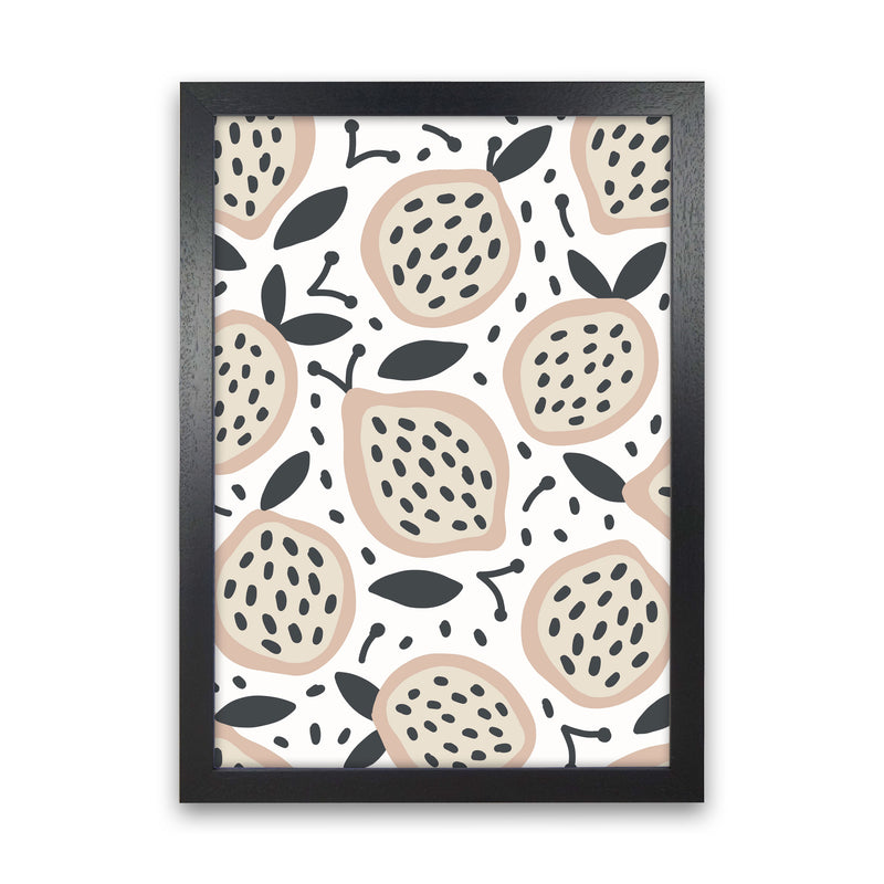Inspired Fruit Art Print by Pixy Paper Black Grain