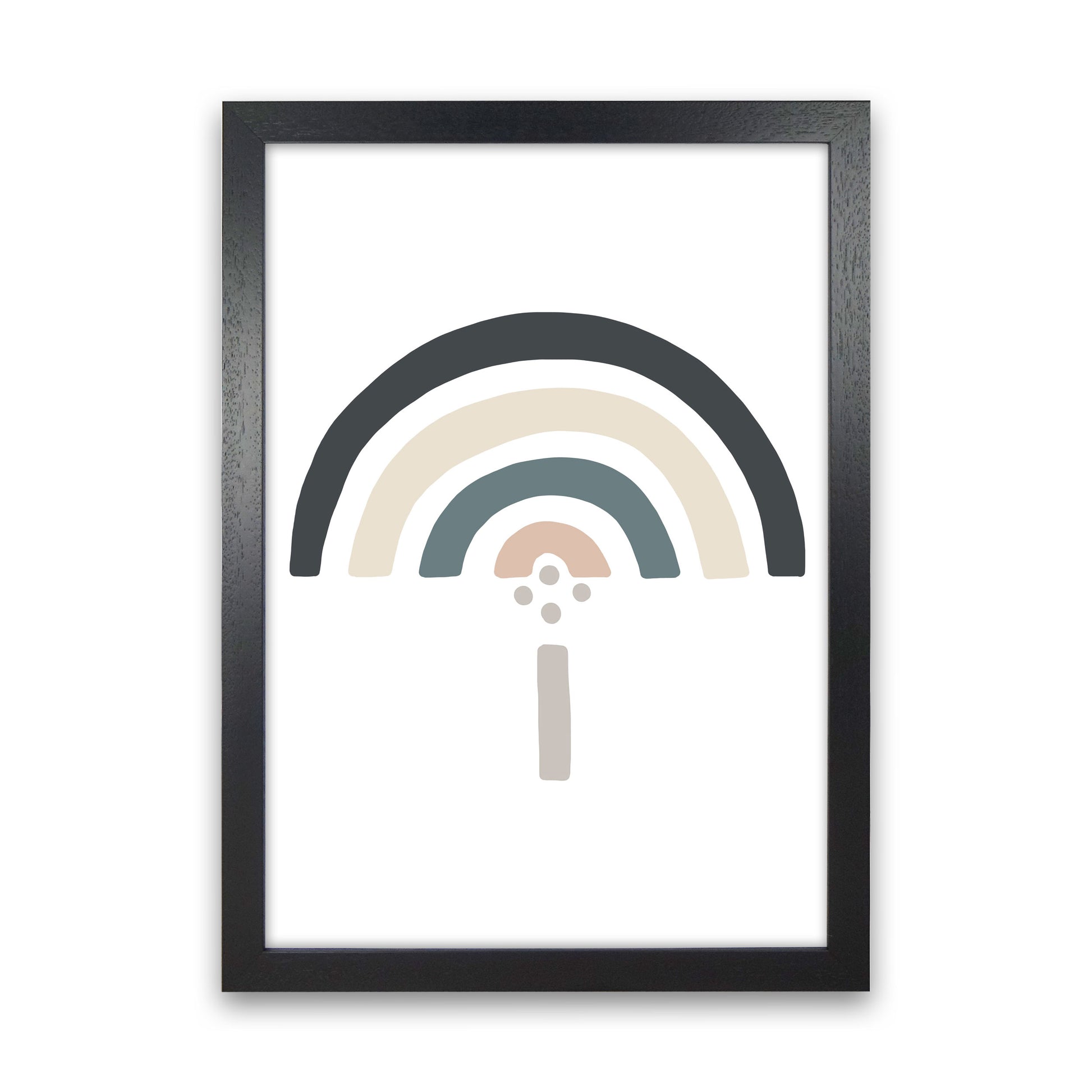 Inspired Natural Rainbow White Art Print by Pixy Paper Black Grain