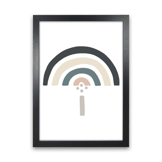 Inspired Natural Rainbow White Art Print by Pixy Paper Black Grain