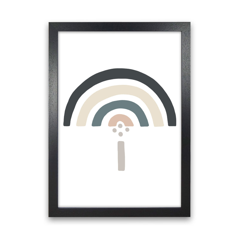 Inspired Natural Rainbow White Art Print by Pixy Paper Black Grain
