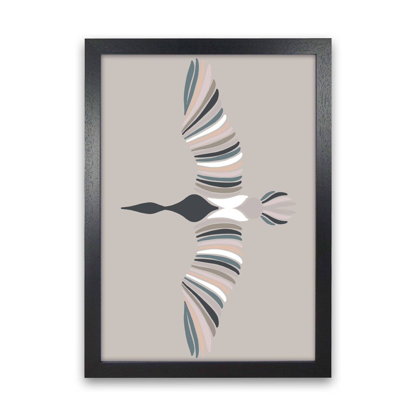 Inspired Bird Art Print by Pixy Paper Black Grain
