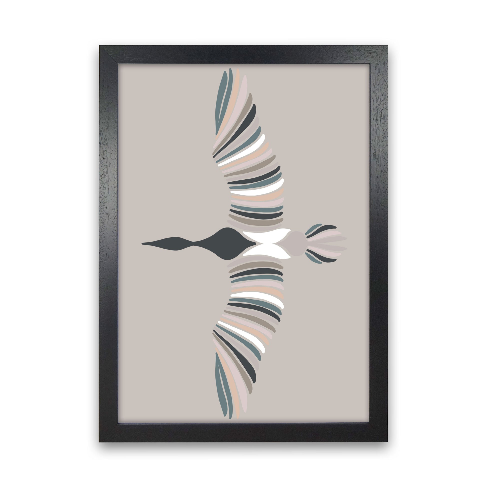 Inspired Bird Art Print by Pixy Paper Black Grain