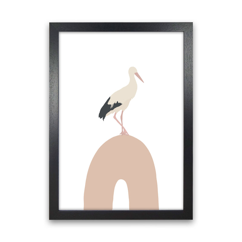 Inspired Bird on Rainbow Art Print by Pixy Paper Black Grain