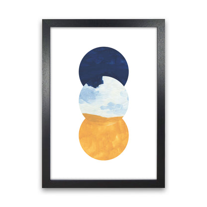 Horizon Abstract Circles  Art Print by Pixy Paper Black Grain