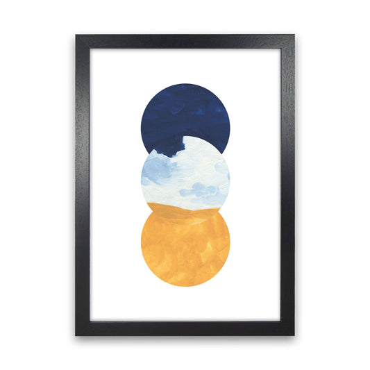 Horizon Abstract Circles  Art Print by Pixy Paper Black Grain