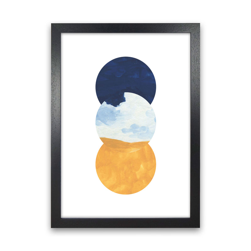 Horizon Abstract Circles  Art Print by Pixy Paper Black Grain