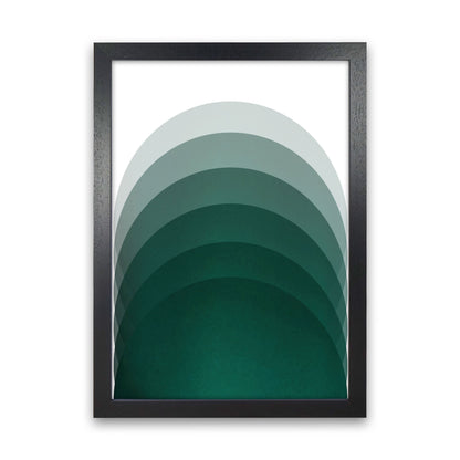 Gradient Sun rising emerald Art Print by Pixy Paper Black Grain