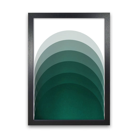 Gradient Sun rising emerald Art Print by Pixy Paper Black Grain