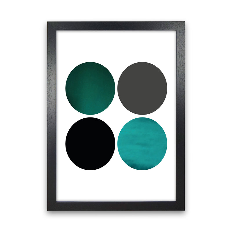 Circles Emerald Art Print by Pixy Paper Black Grain