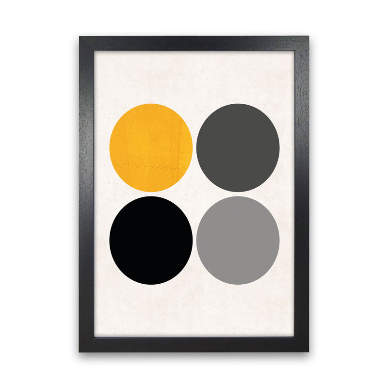 Circles Mustard Art Print by Pixy Paper Black Grain