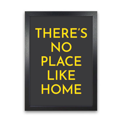There's No Place Like Home Neon Art Print by Pixy Paper Black Grain