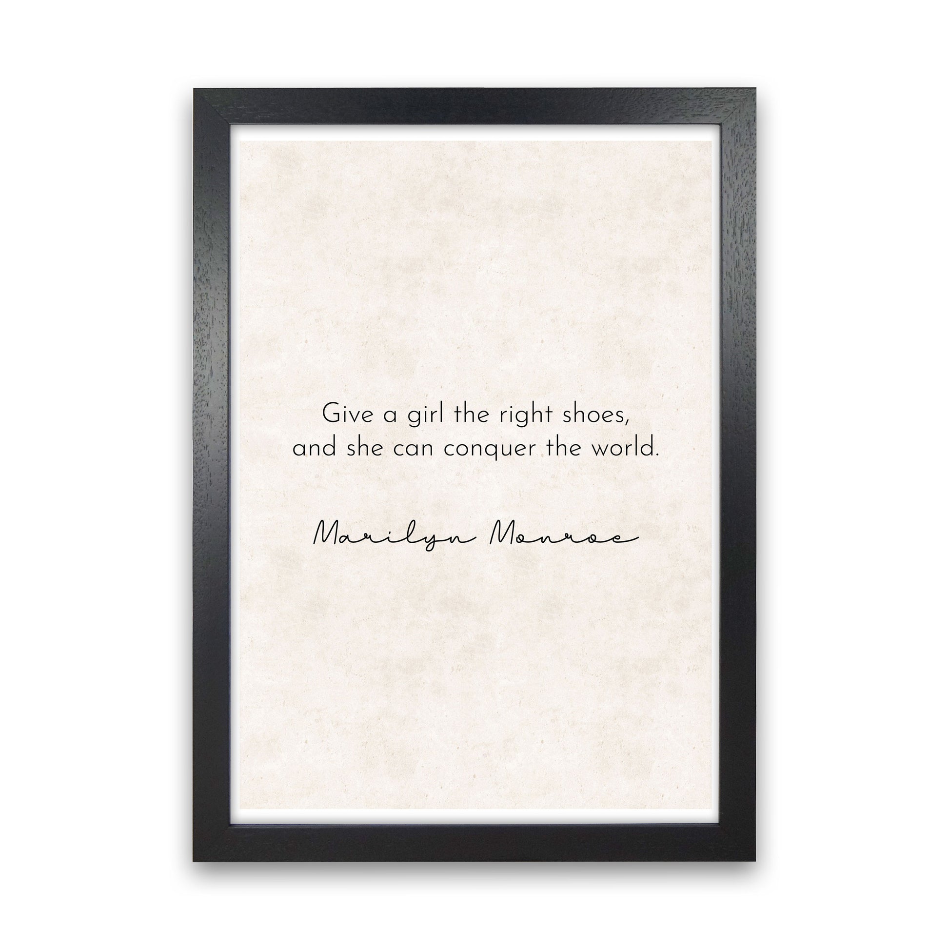 Right Shoes - Marilyn Monroe Art Print by Pixy Paper Black Grain