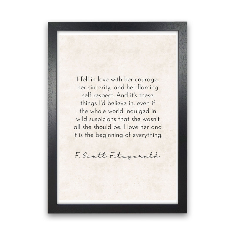 I Fell In Love - Fitzgerald Art Print by Pixy Paper Black Grain