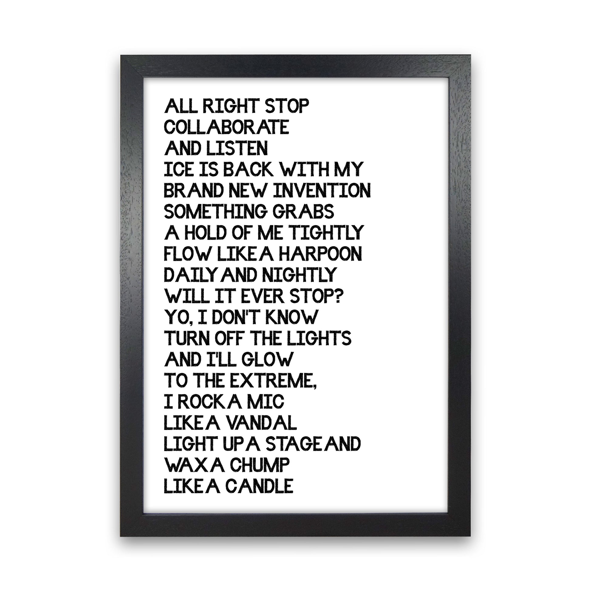 Ice Ice Baby Art Print by Pixy Paper Black Grain