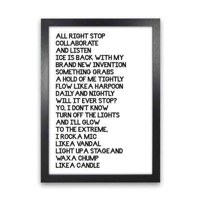 Ice Ice Baby Art Print by Pixy Paper Black Grain