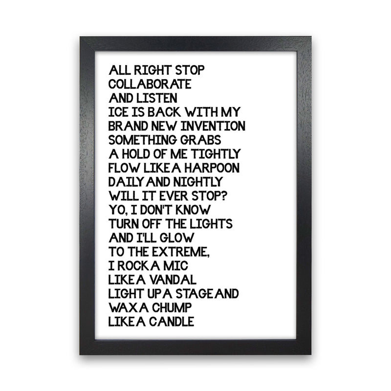 Ice Ice Baby Art Print by Pixy Paper Black Grain