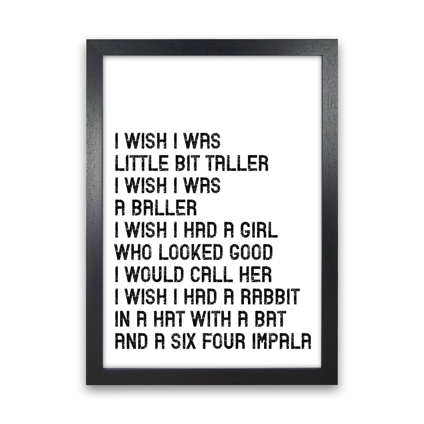 I Wish I Was A Baller Art Print by Pixy Paper Black Grain