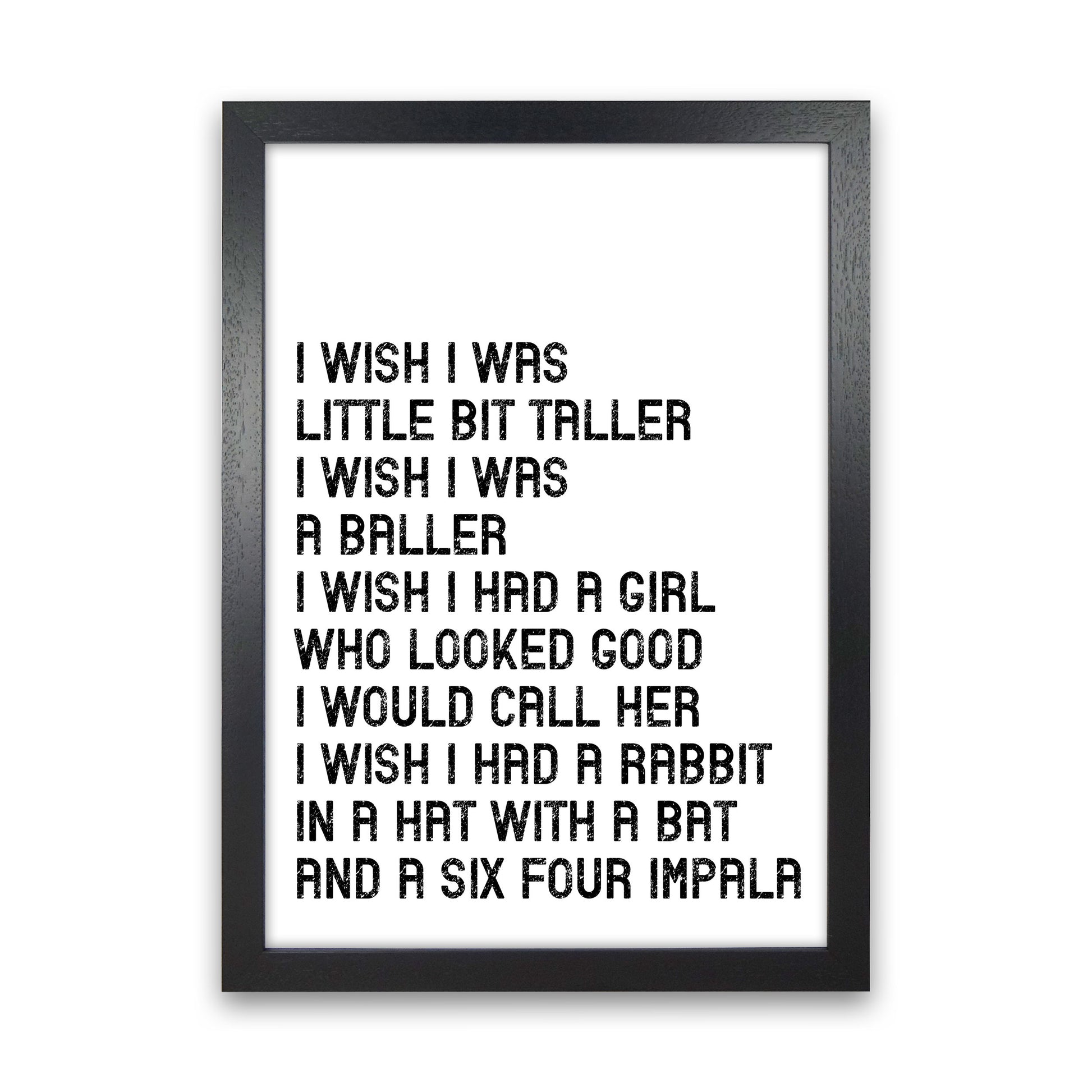 I Wish I Was A Baller Art Print by Pixy Paper Black Grain