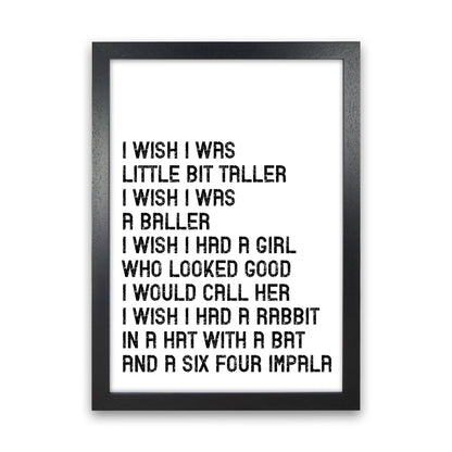 I Wish I Was A Baller Art Print by Pixy Paper Black Grain