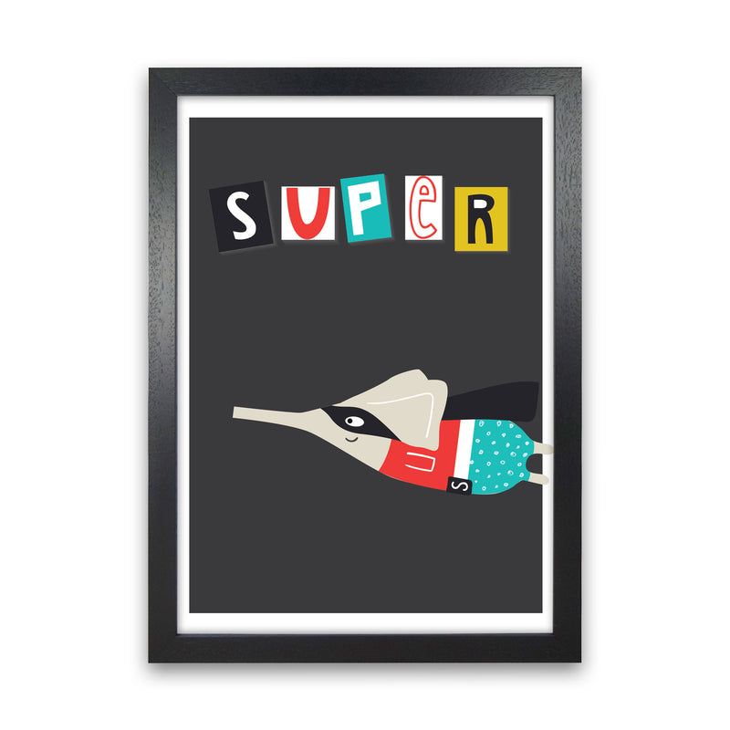 Super elephant Art Print by Pixy Paper Black Grain