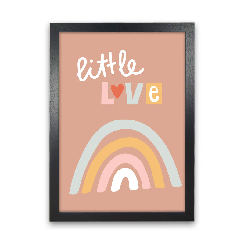 Little love rainbow Neutral kids Art Print by Pixy Paper Black Grain
