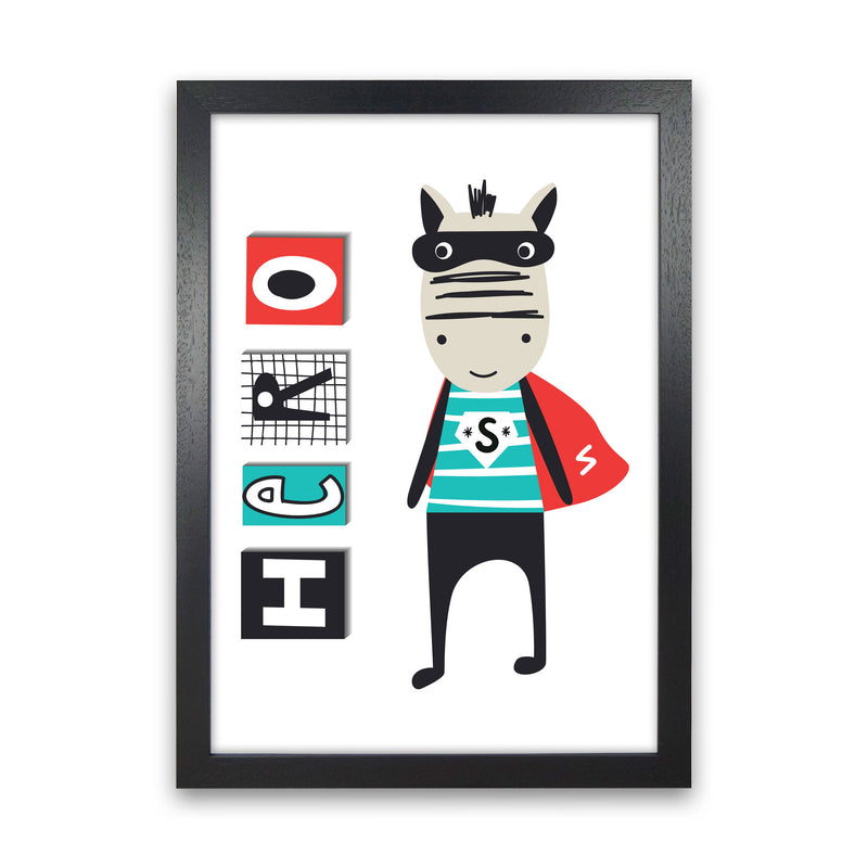 Hero zebra animal Art Print by Pixy Paper Black Grain