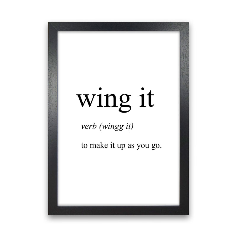 Wing It Definition Art Print by Pixy Paper Black Grain