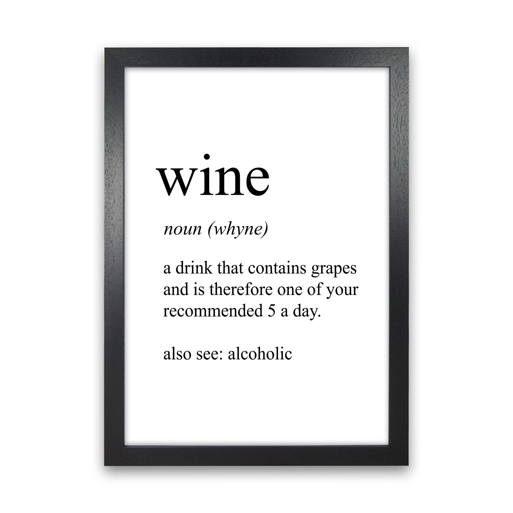 Wine Definition Art Print by Pixy Paper Black Grain