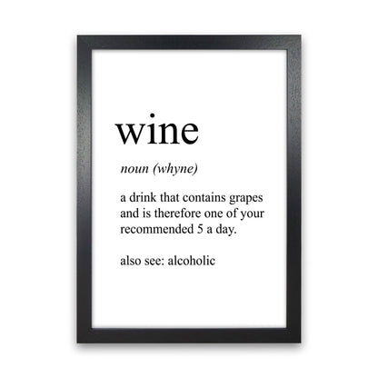 Wine Definition Art Print by Pixy Paper Black Grain