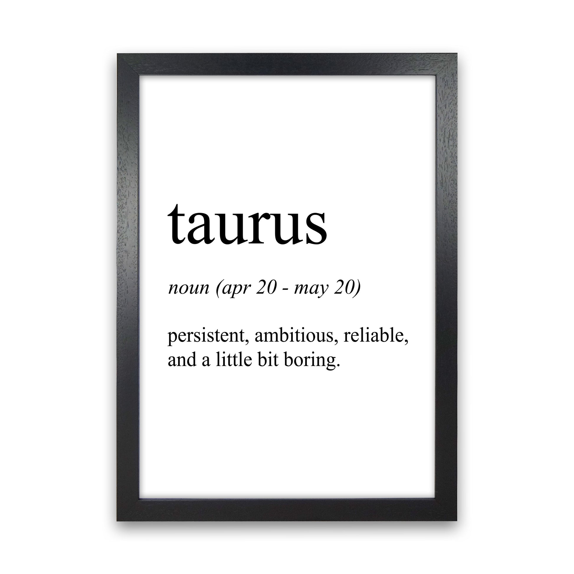 Taurus Definition Art Print by Pixy Paper Black Grain