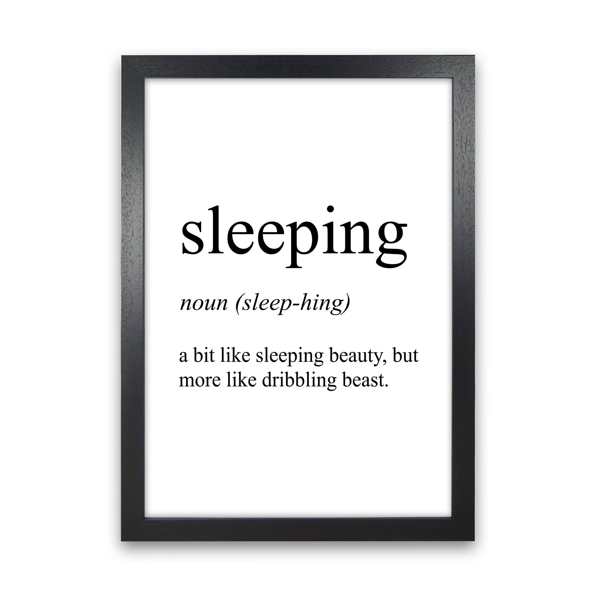 Sleeping Definition Art Print by Pixy Paper Black Grain