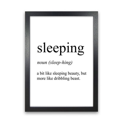 Sleeping Definition Art Print by Pixy Paper Black Grain