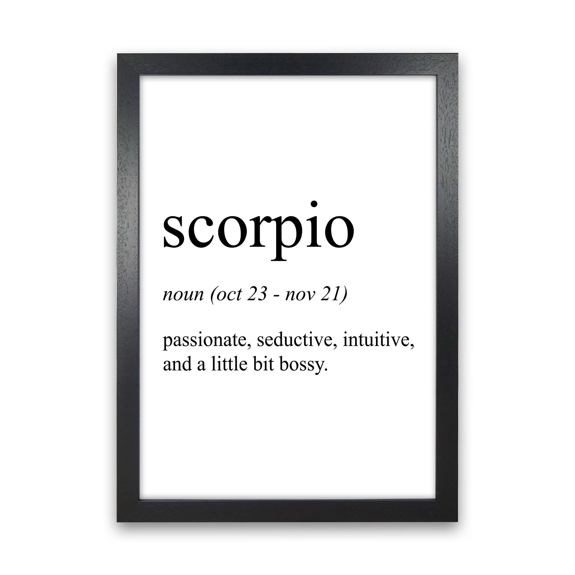 Scorpio Definition Art Print by Pixy Paper Black Grain